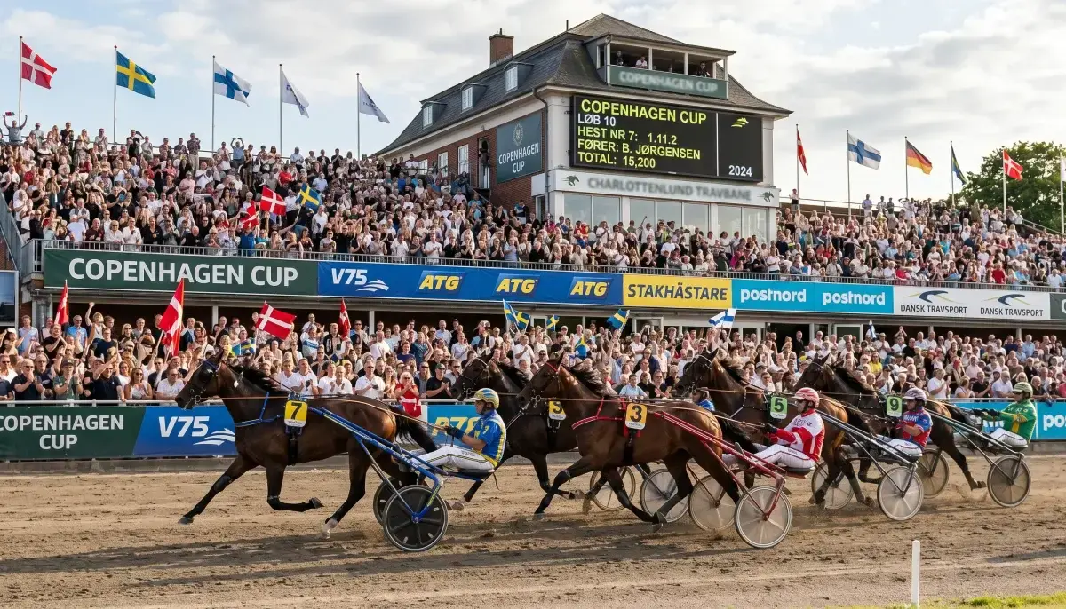 Copenhagen Cup travløb med internationale heste på Charlottenlund travbane